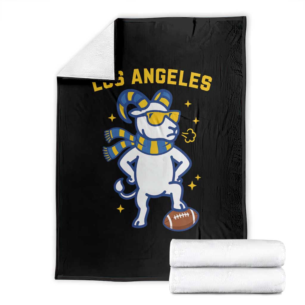 Cool Ram Football Fan Throw Blanket Royal Blue And Gold Pride TS12 Black Print Your Wear