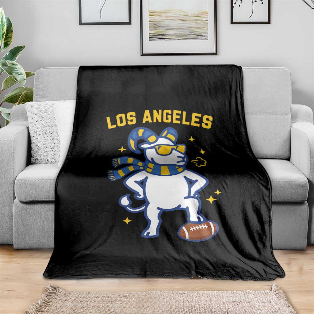 Cool Ram Football Fan Throw Blanket Royal Blue And Gold Pride