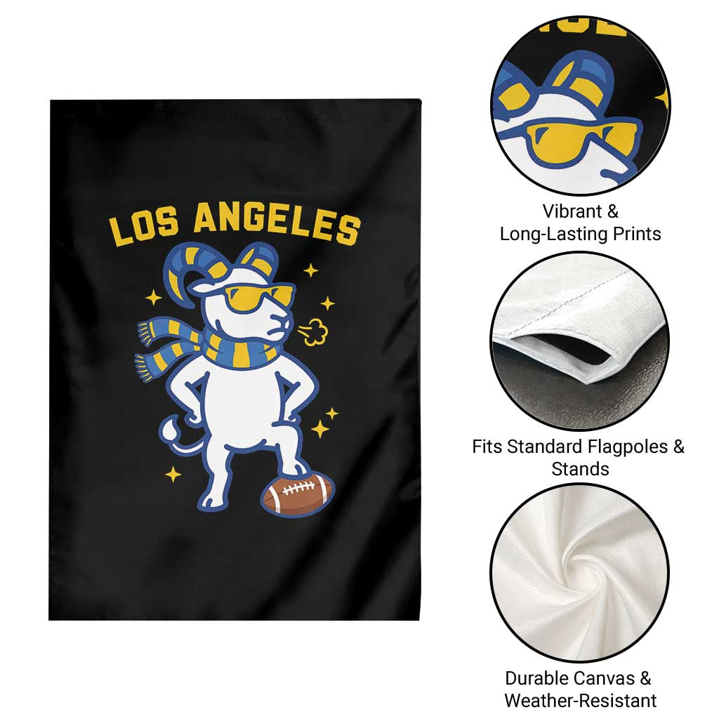 Cool Ram Football Fan Garden Flag Royal Blue And Gold Pride