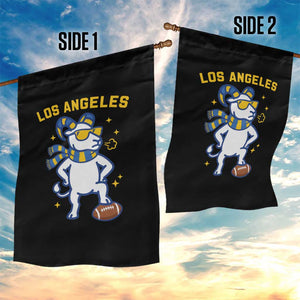 Cool Ram Football Fan Garden Flag Royal Blue And Gold Pride