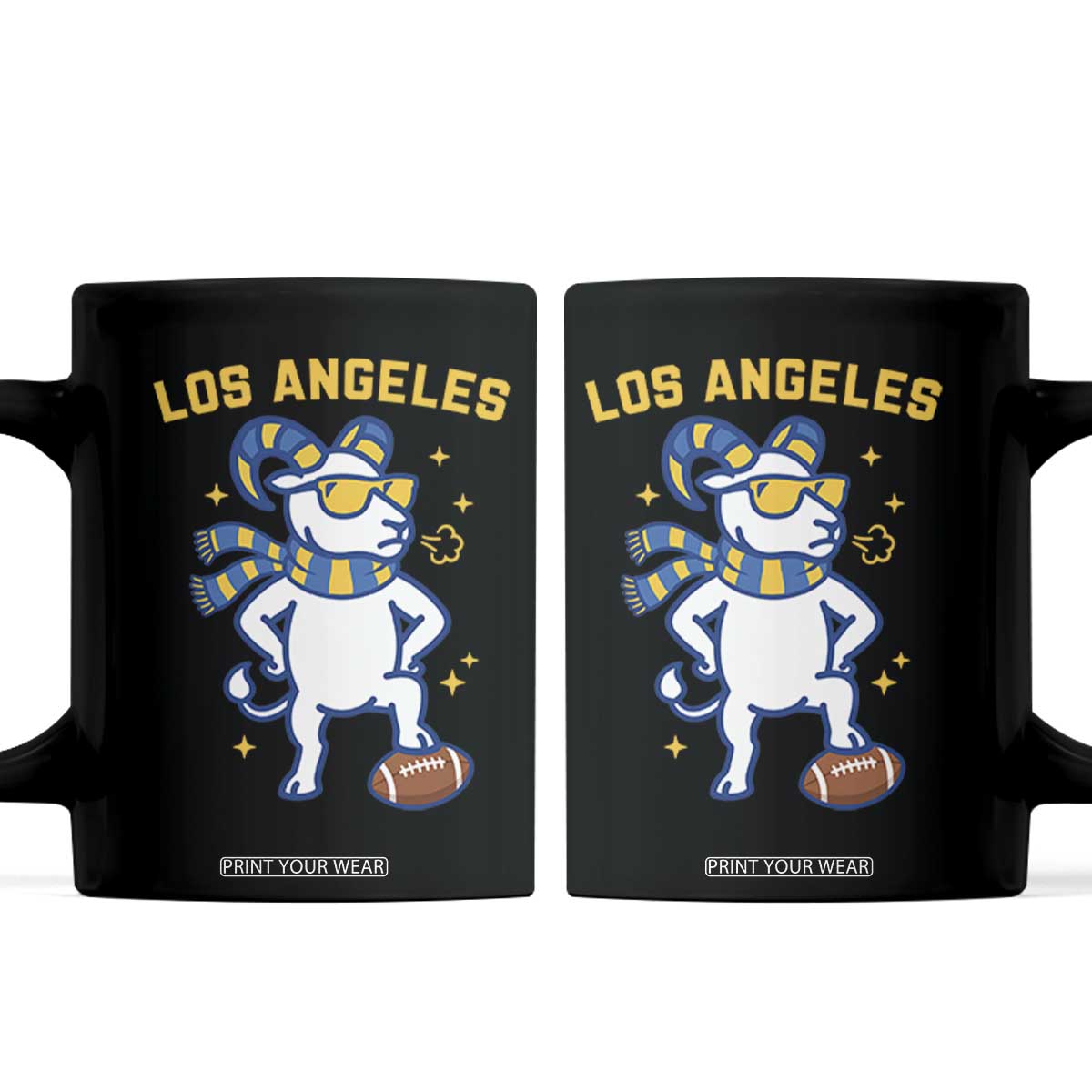 Cool Ram Football Fan Coffee Mug Royal Blue And Gold Pride TS12 Black Print Your Wear