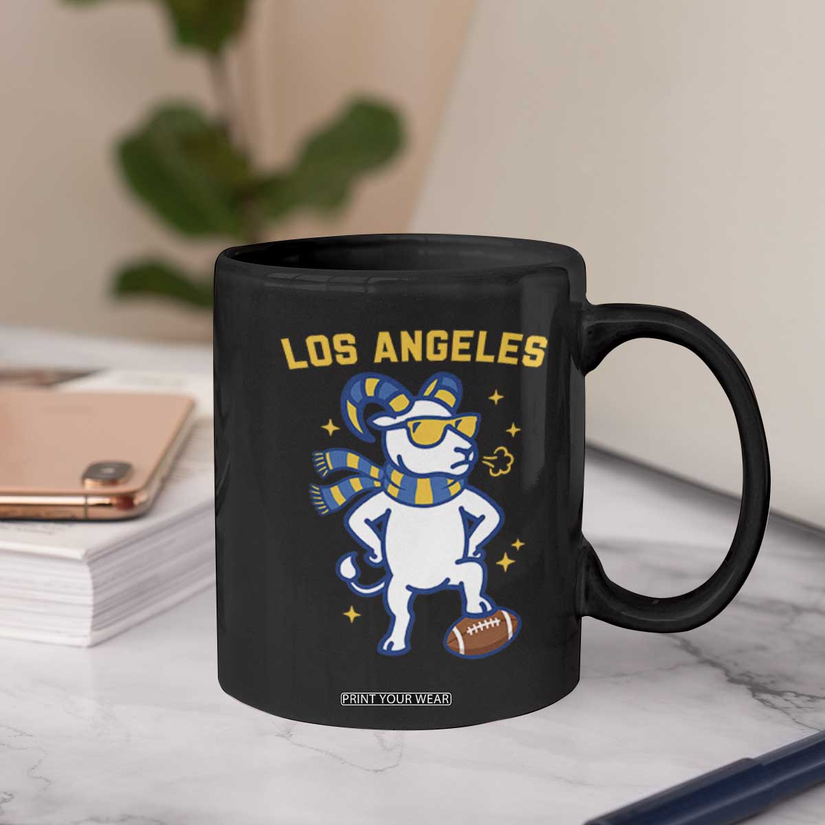 Cool Ram Football Fan Coffee Mug Royal Blue And Gold Pride