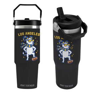 Cool Ram Football Fan Flip Straw Tumbler Royal Blue And Gold Pride