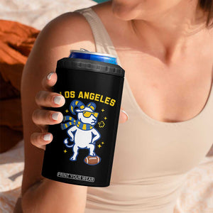 Cool Ram Football Fan 4 in 1 Can Cooler Tumbler Royal Blue And Gold Pride