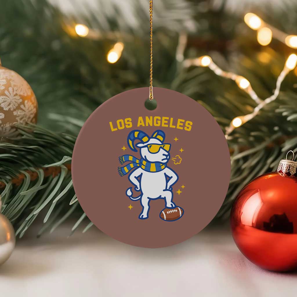 Cool Ram Football Fan Ceramic Ornament Royal Blue And Gold Pride