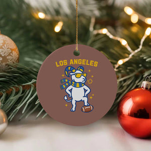 Cool Ram Football Fan Ceramic Ornament Royal Blue And Gold Pride