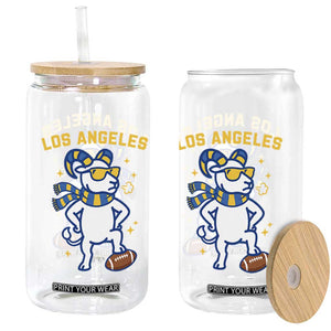 Cool Ram Football Fan Glass Can Royal Blue And Gold Pride