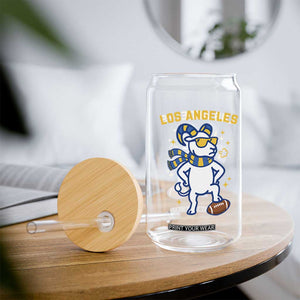 Cool Ram Football Fan Glass Can Royal Blue And Gold Pride