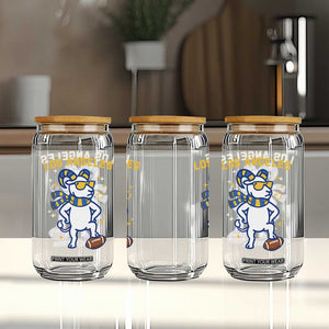 Cool Ram Football Fan Glass Can Royal Blue And Gold Pride