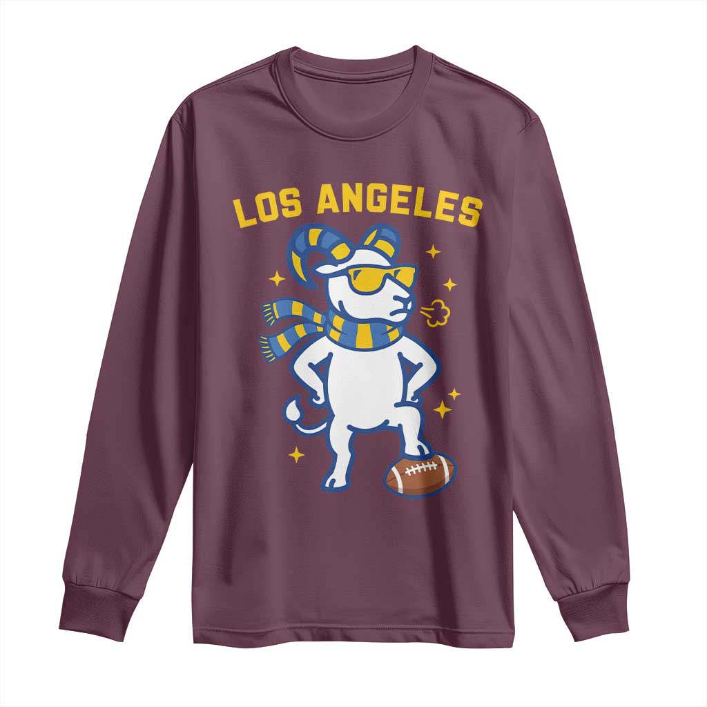 Cool Ram Football Fan Long Sleeve Shirt Royal Blue And Gold Pride