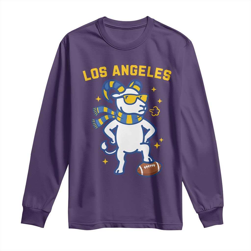 Cool Ram Football Fan Long Sleeve Shirt Royal Blue And Gold Pride