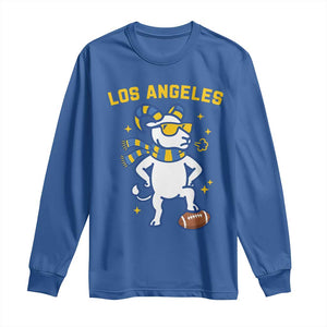 Cool Ram Football Fan Long Sleeve Shirt Royal Blue And Gold Pride