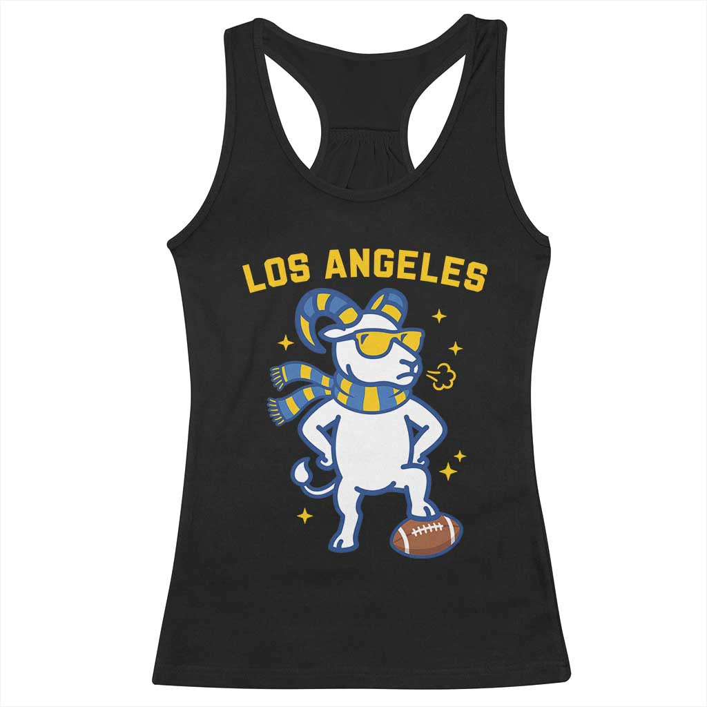 Cool Ram Football Fan Racerback Tank Top Royal Blue And Gold Pride
