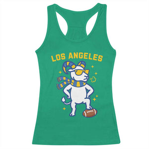Cool Ram Football Fan Racerback Tank Top Royal Blue And Gold Pride