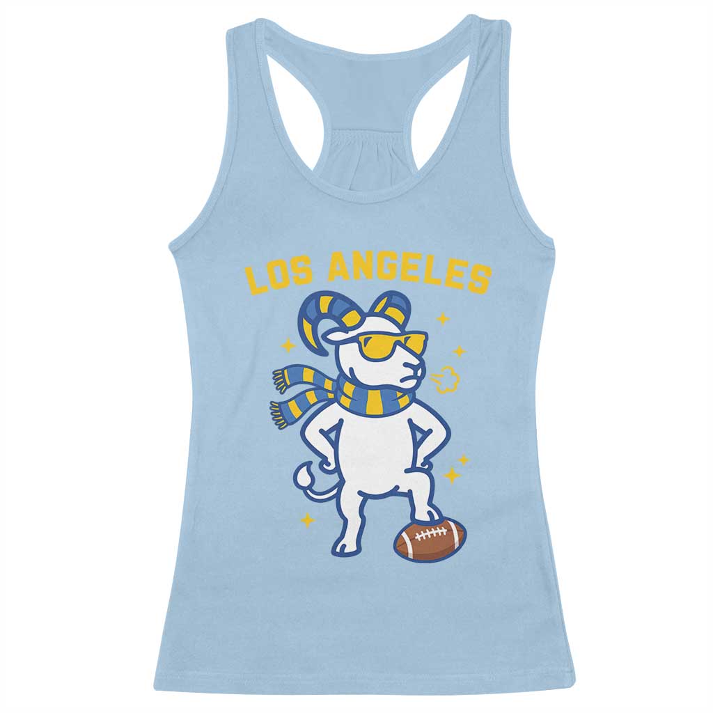 Cool Ram Football Fan Racerback Tank Top Royal Blue And Gold Pride