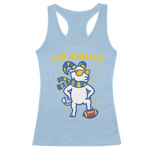 Cool Ram Football Fan Racerback Tank Top Royal Blue And Gold Pride