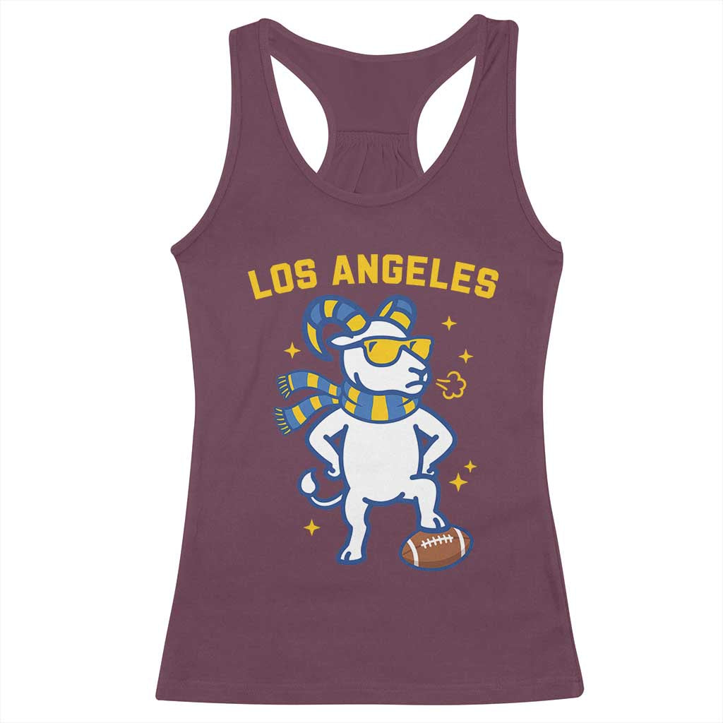 Cool Ram Football Fan Racerback Tank Top Royal Blue And Gold Pride