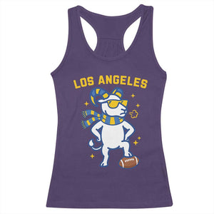 Cool Ram Football Fan Racerback Tank Top Royal Blue And Gold Pride