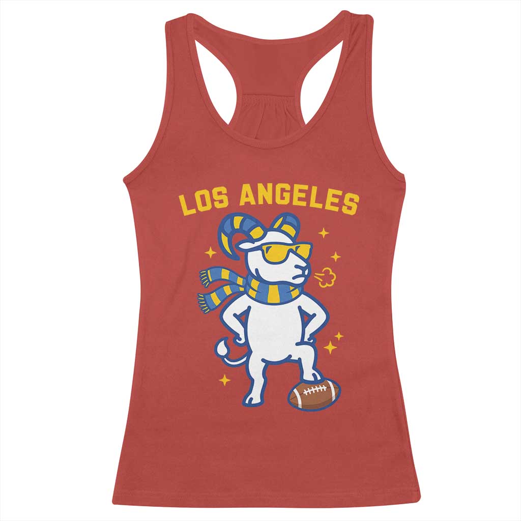 Cool Ram Football Fan Racerback Tank Top Royal Blue And Gold Pride