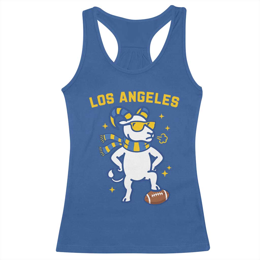 Cool Ram Football Fan Racerback Tank Top Royal Blue And Gold Pride TS12 Royal Blue Print Your Wear