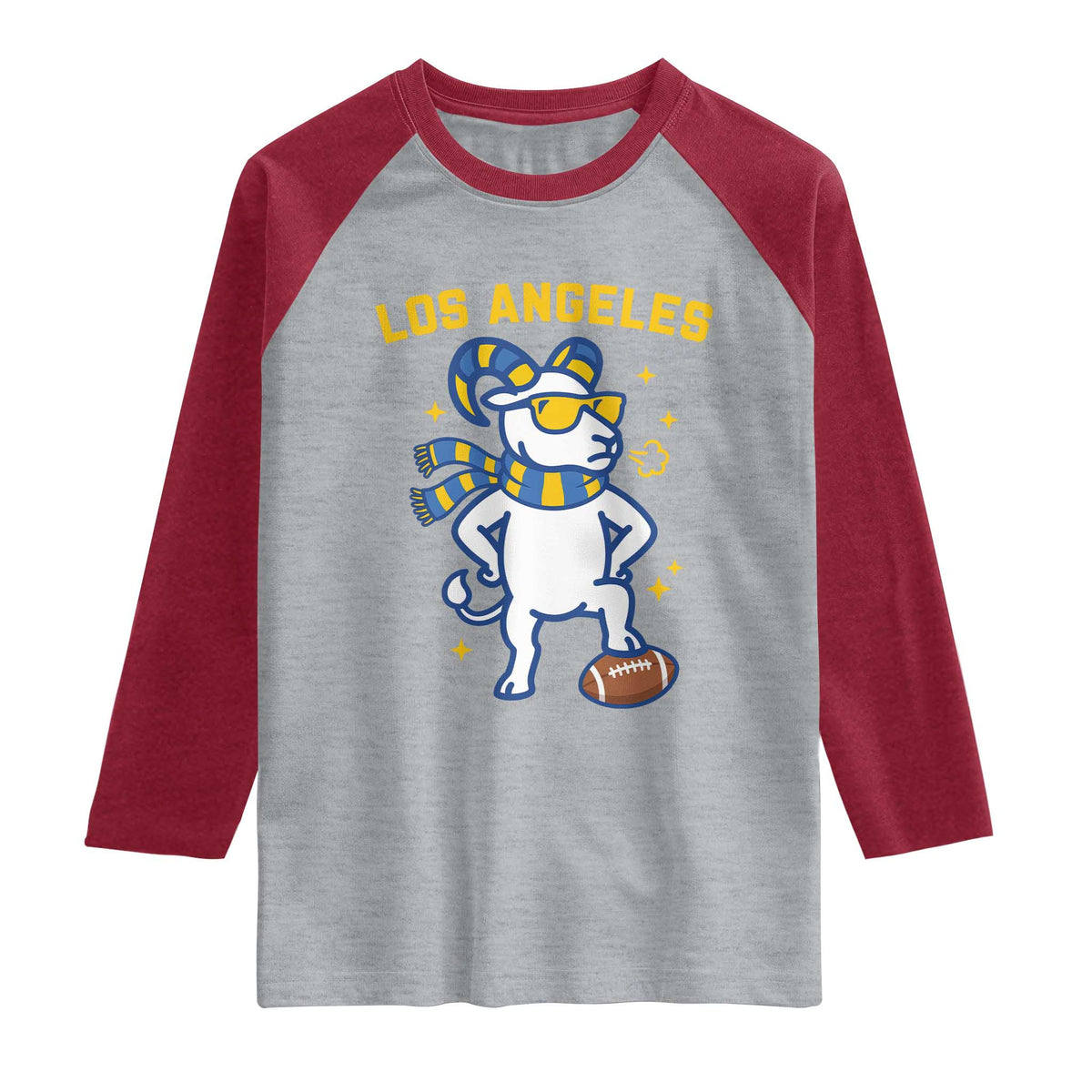 Cool Ram Football Fan Raglan Shirt Royal Blue And Gold Pride