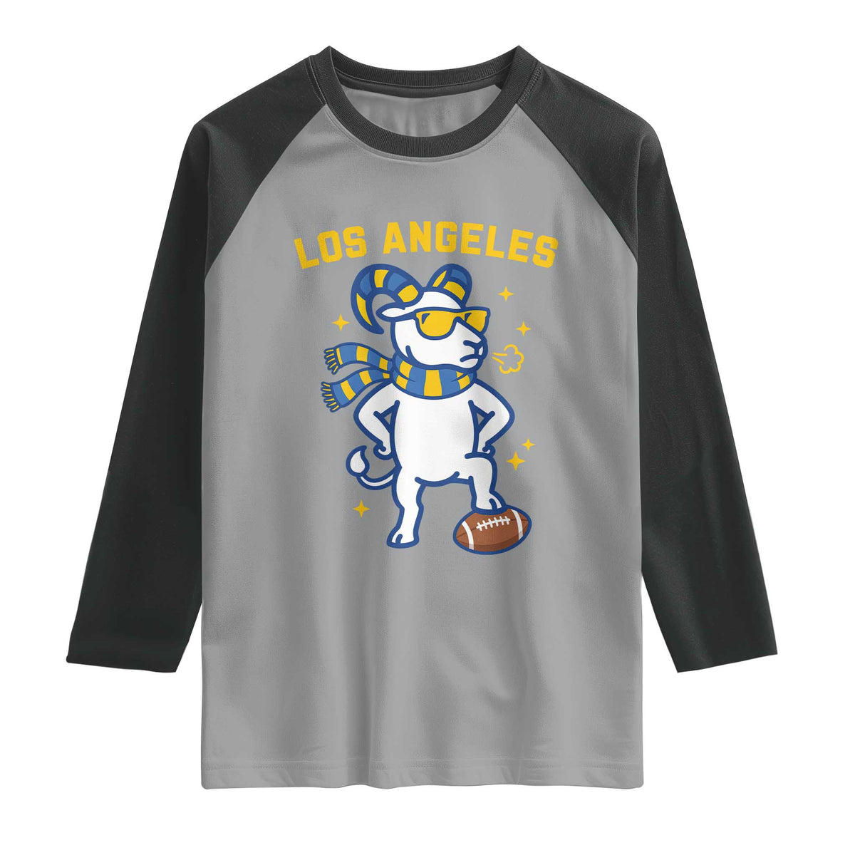 Cool Ram Football Fan Raglan Shirt Royal Blue And Gold Pride
