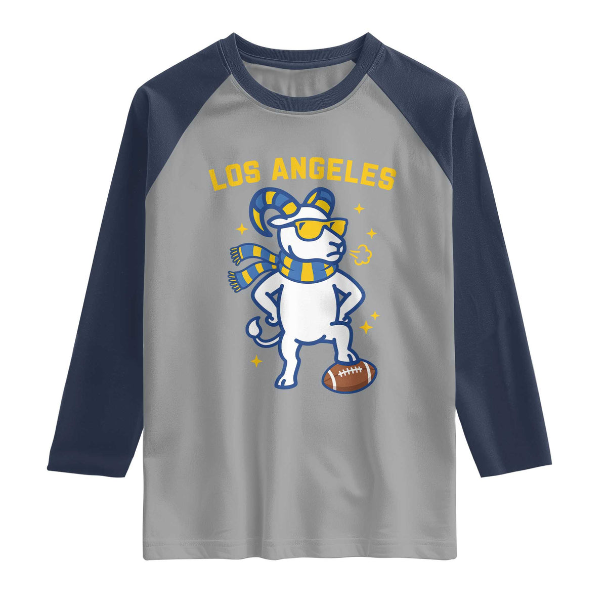 Cool Ram Football Fan Raglan Shirt Royal Blue And Gold Pride