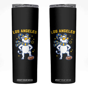 Cool Ram Football Fan Skinny Tumbler Royal Blue And Gold Pride