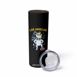 Cool Ram Football Fan Skinny Tumbler Royal Blue And Gold Pride