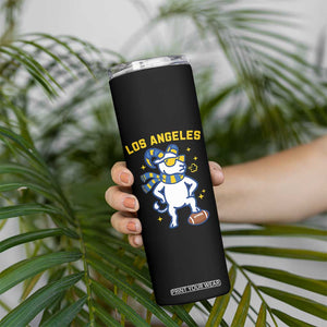 Cool Ram Football Fan Skinny Tumbler Royal Blue And Gold Pride
