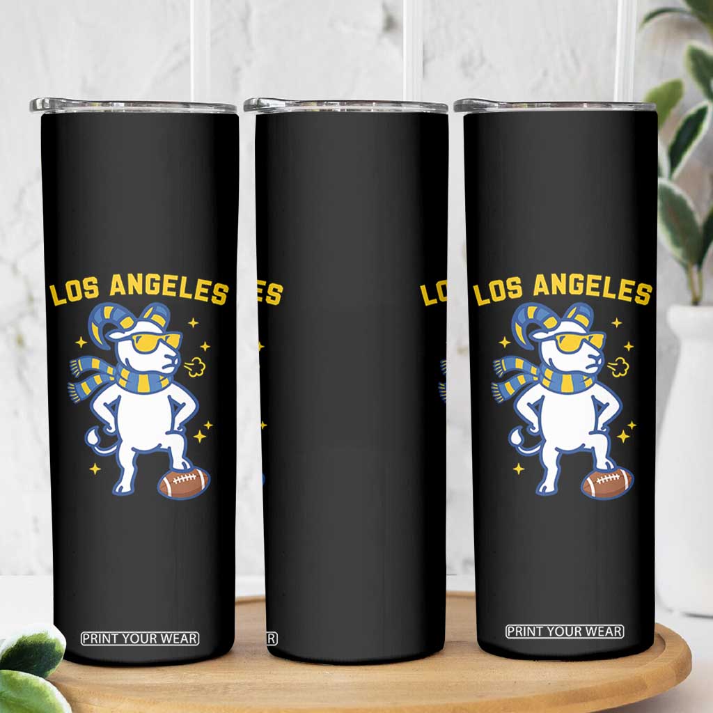 Cool Ram Football Fan Skinny Tumbler Royal Blue And Gold Pride
