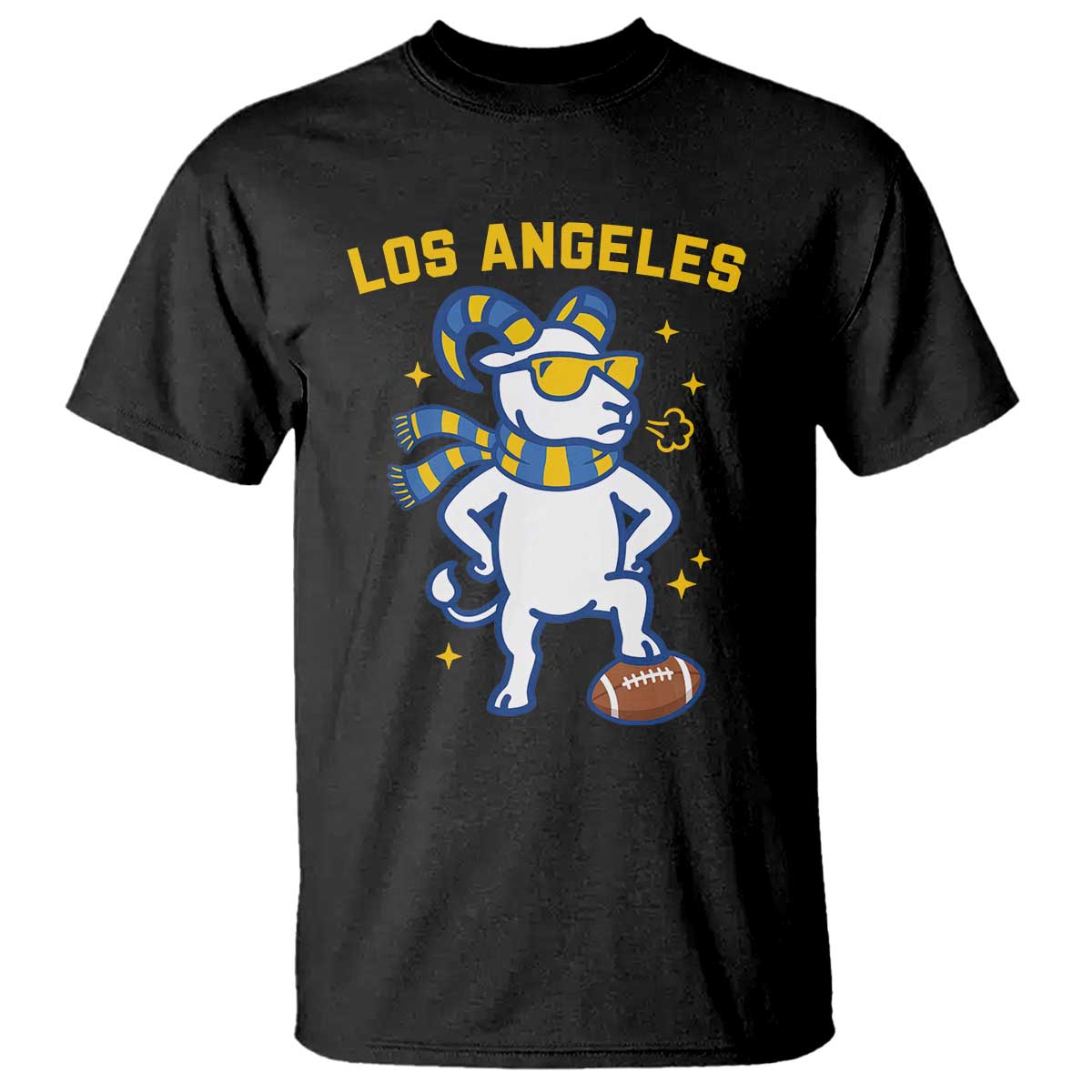 Cool Ram Football Fan T Shirt Royal Blue And Gold Pride