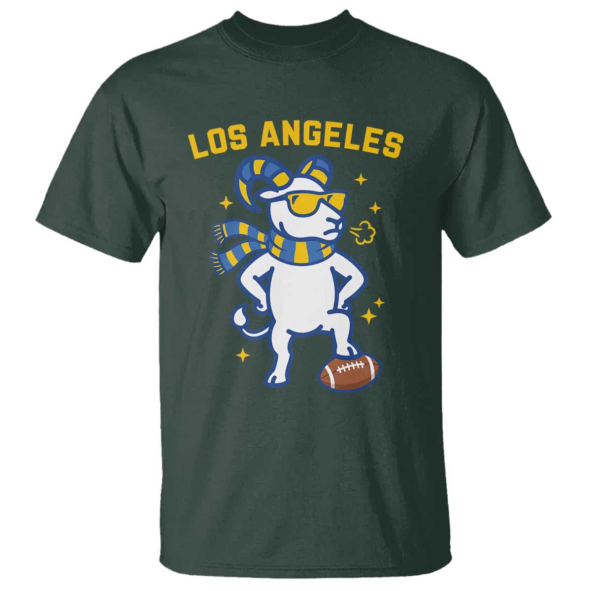 Cool Ram Football Fan T Shirt Royal Blue And Gold Pride
