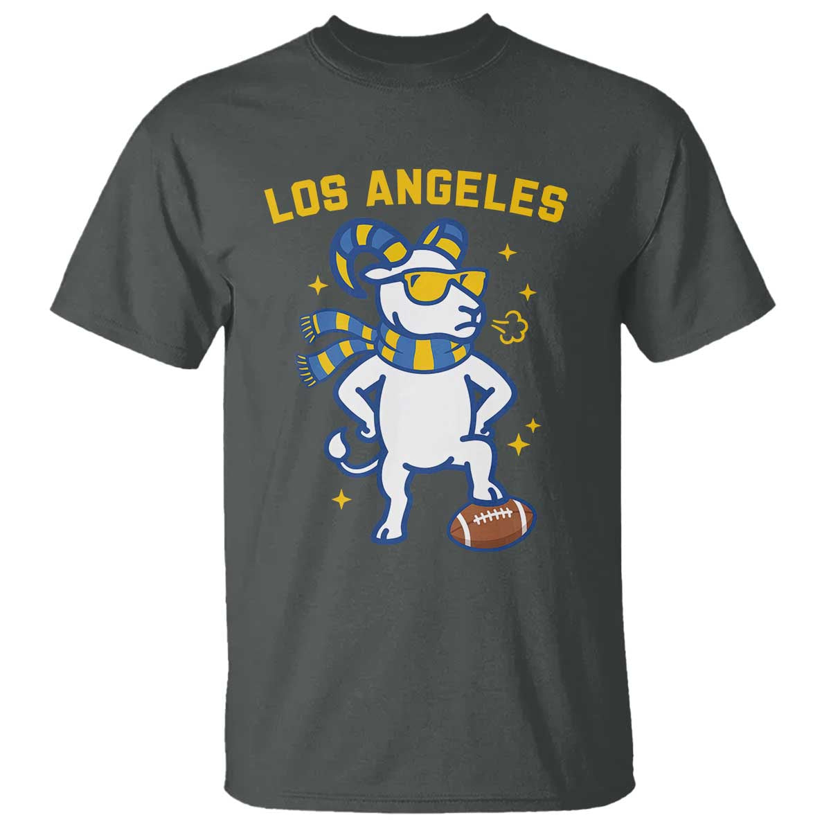 Cool Ram Football Fan T Shirt Royal Blue And Gold Pride