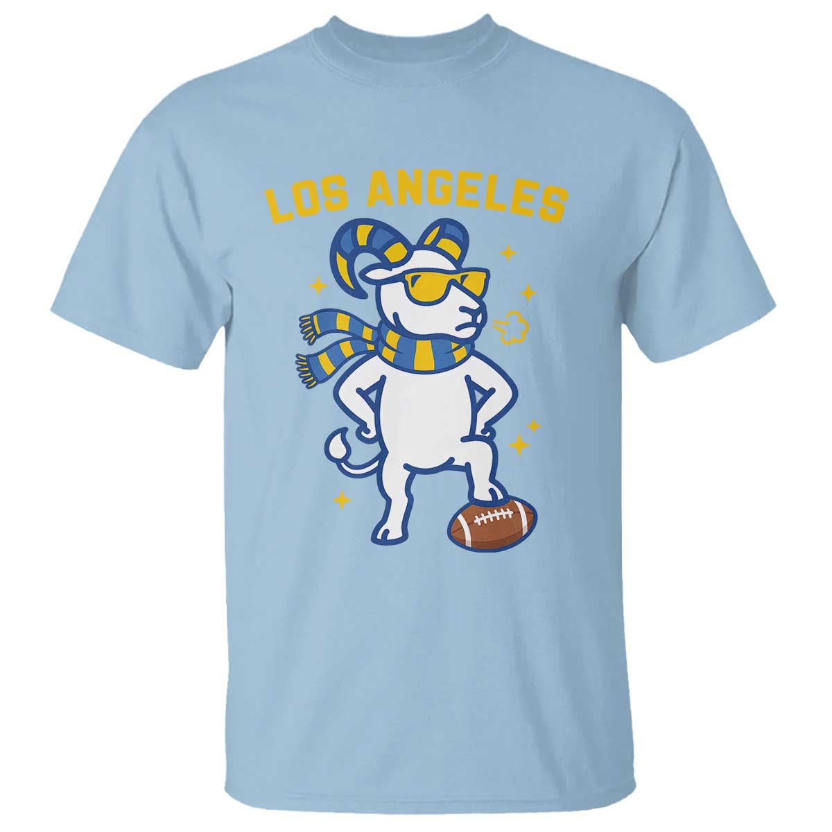 Cool Ram Football Fan T Shirt Royal Blue And Gold Pride