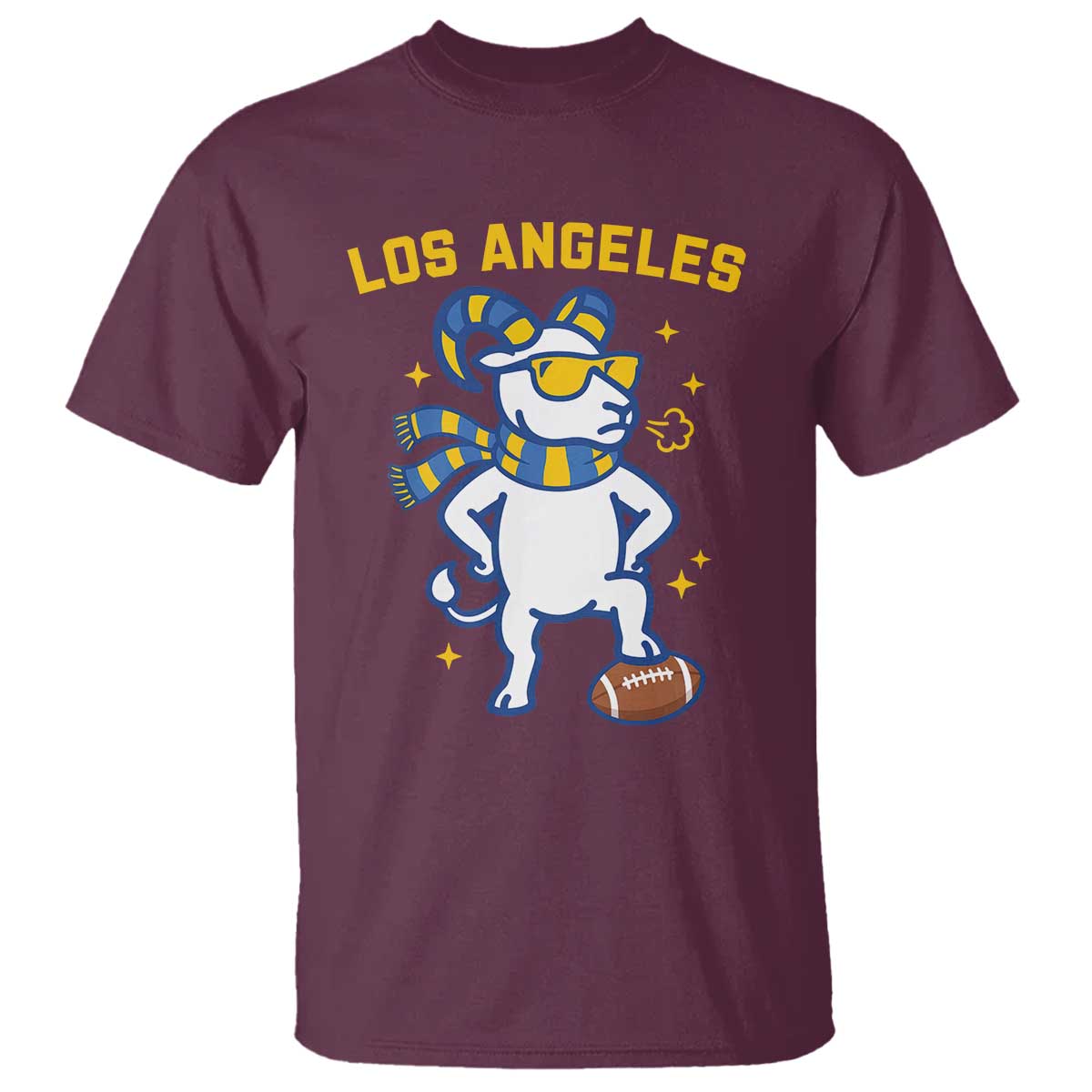 Cool Ram Football Fan T Shirt Royal Blue And Gold Pride