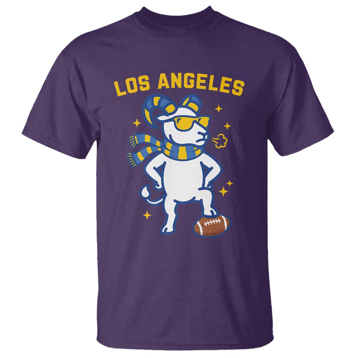 Cool Ram Football Fan T Shirt Royal Blue And Gold Pride