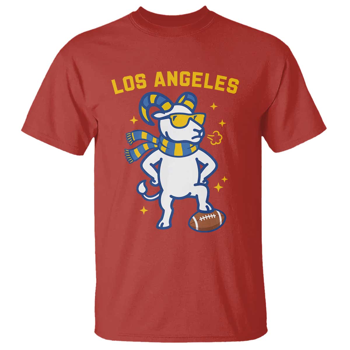 Cool Ram Football Fan T Shirt Royal Blue And Gold Pride