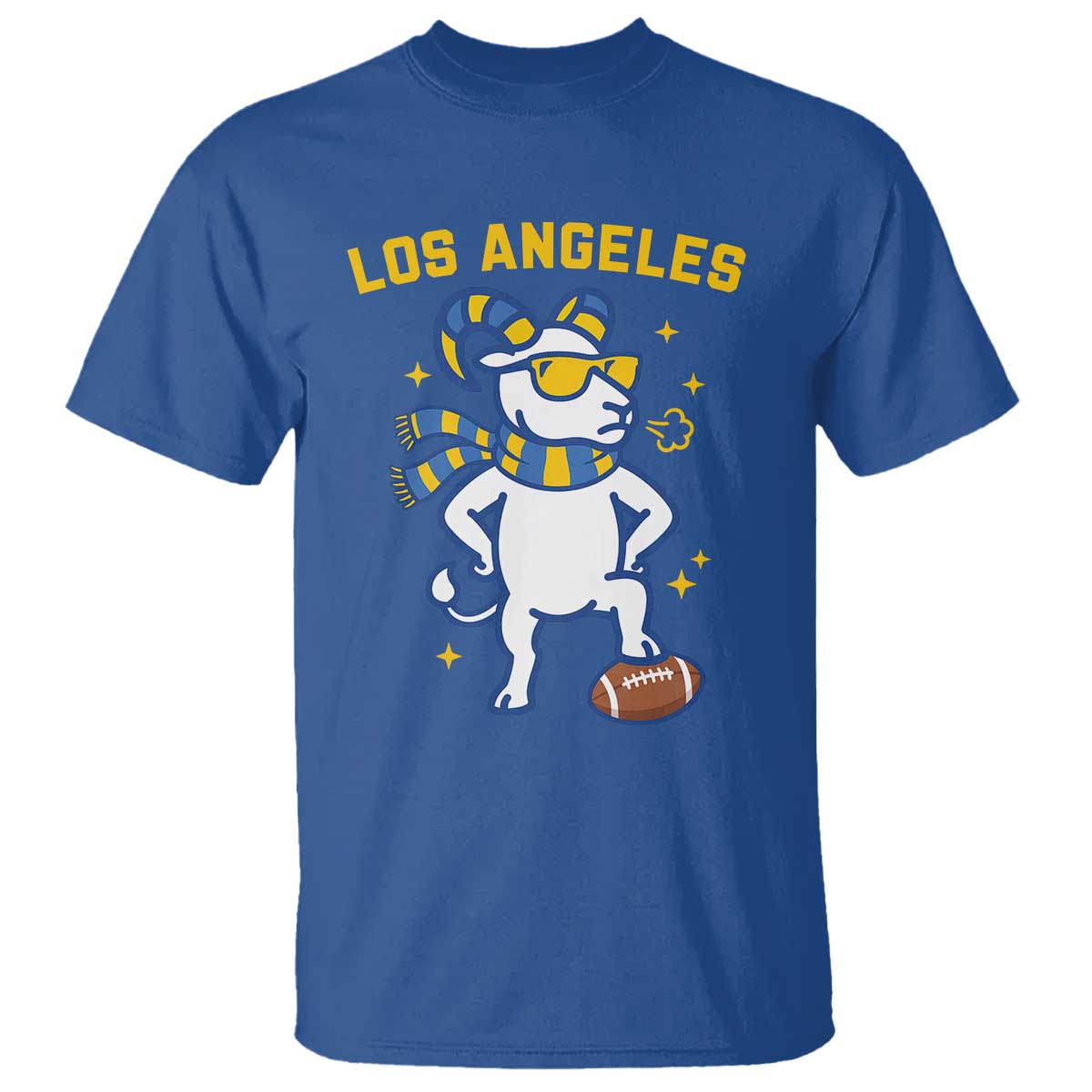 Cool Ram Football Fan T Shirt Royal Blue And Gold Pride TS12 Royal Blue Print Your Wear