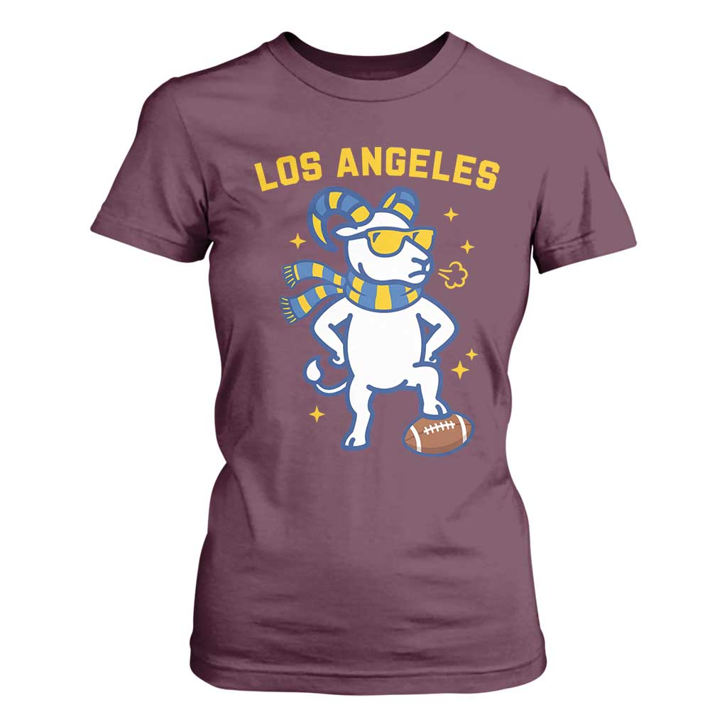 Cool Ram Football Fan T Shirt For Women Royal Blue And Gold Pride