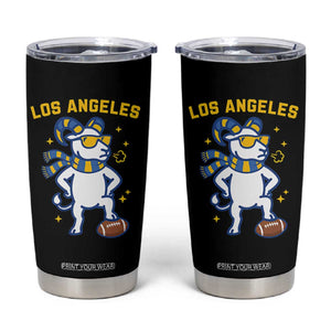 Cool Ram Football Fan Tumbler Cup Royal Blue And Gold Pride