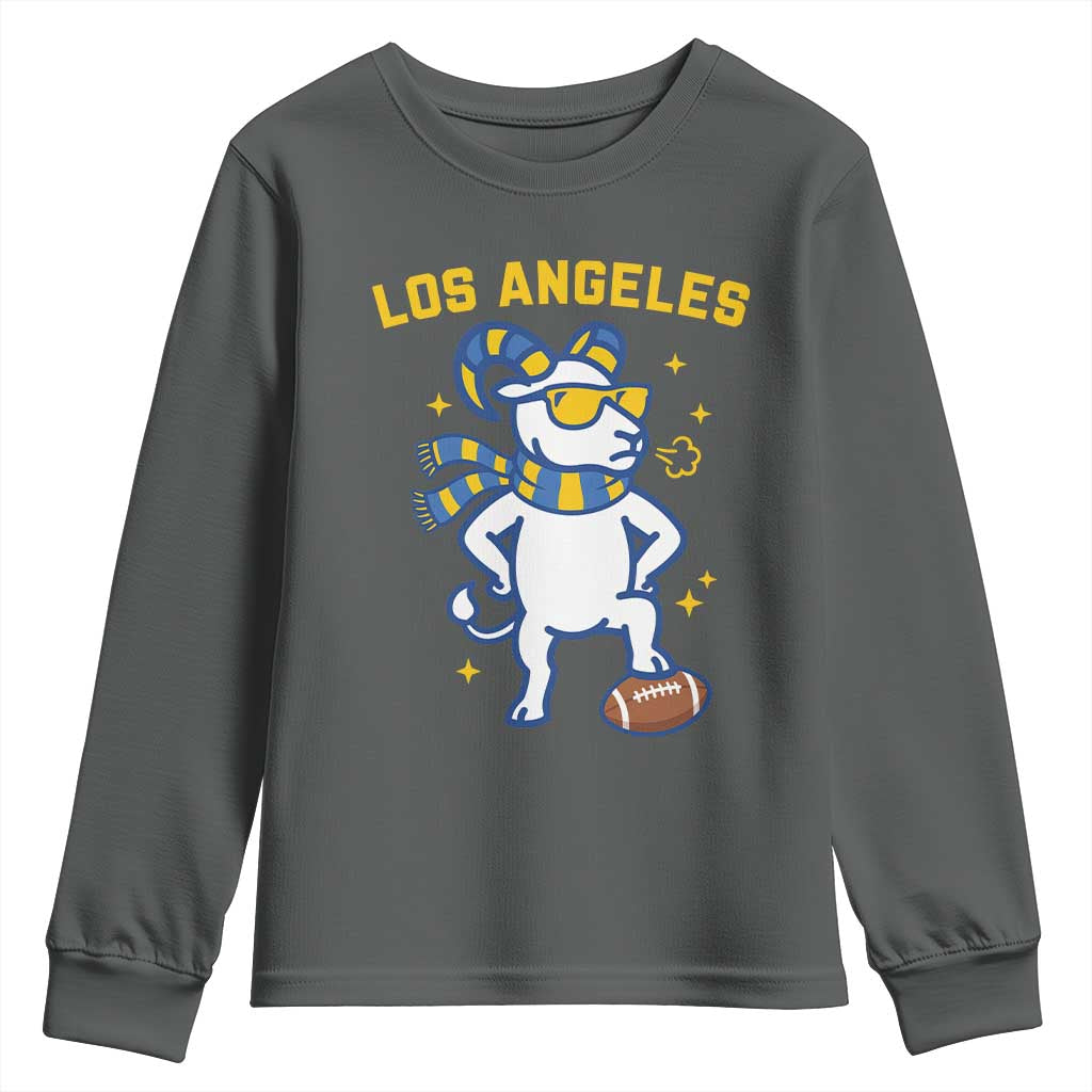 Cool Ram Football Fan Youth Sweatshirt Royal Blue And Gold Pride