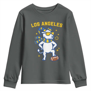 Cool Ram Football Fan Youth Sweatshirt Royal Blue And Gold Pride