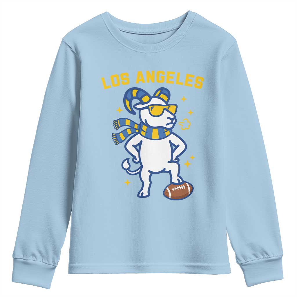 Cool Ram Football Fan Youth Sweatshirt Royal Blue And Gold Pride