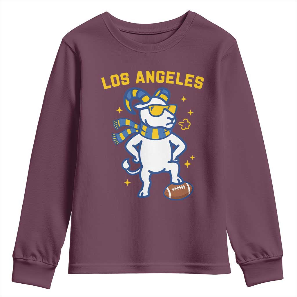 Cool Ram Football Fan Youth Sweatshirt Royal Blue And Gold Pride