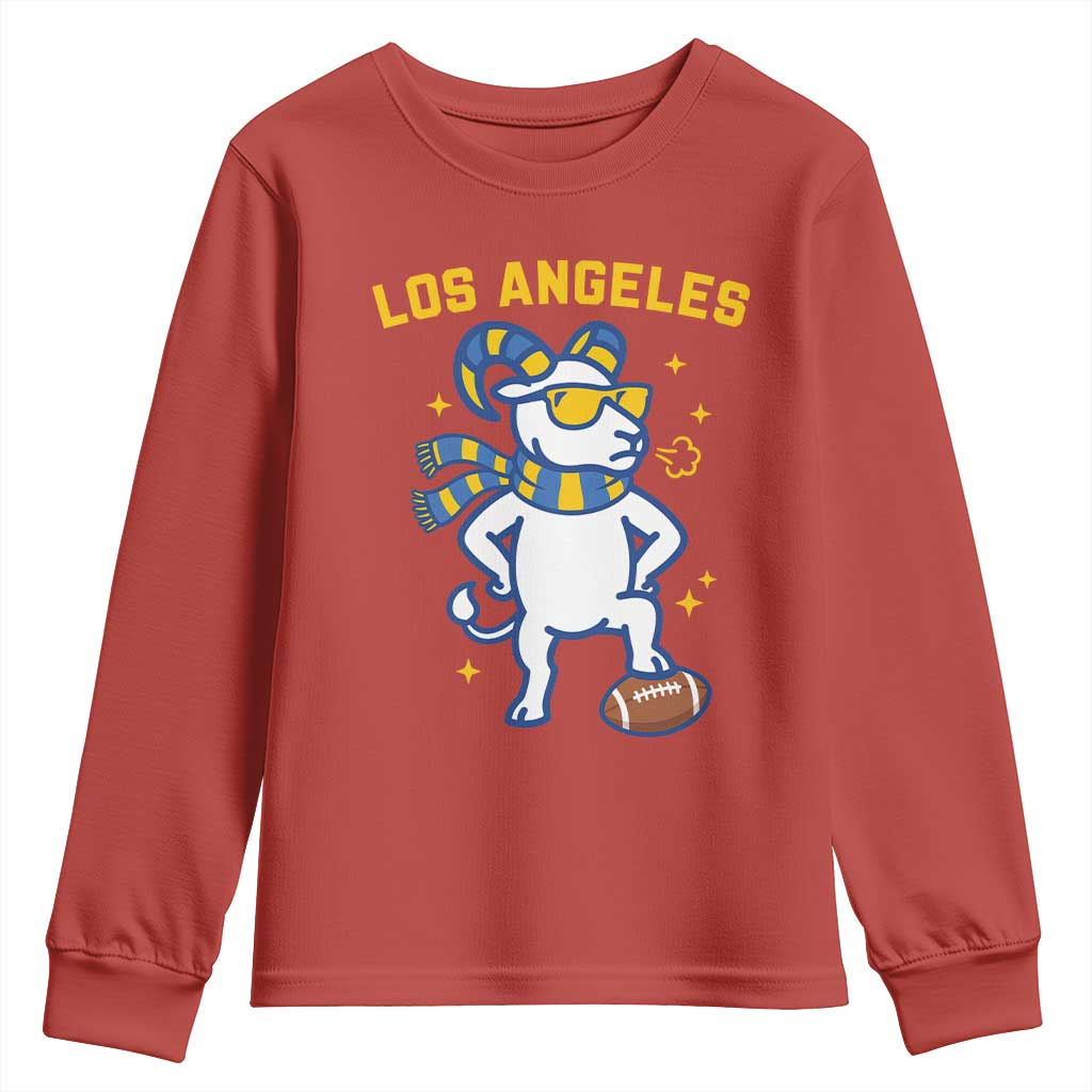 Cool Ram Football Fan Youth Sweatshirt Royal Blue And Gold Pride