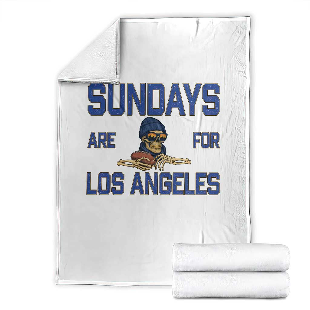 Sundays Are For Los Angeles Throw Blanket Skeleton Game Day Sports Fan TS12 White Print Your Wear