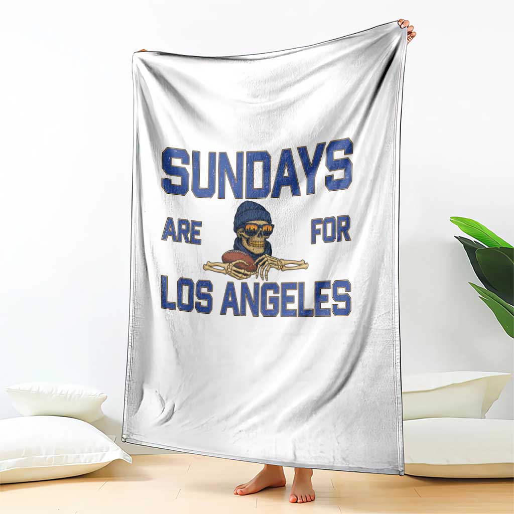 Sundays Are For Los Angeles Throw Blanket Skeleton Game Day Sports Fan