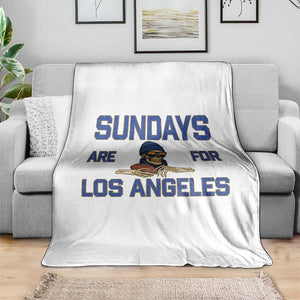 Sundays Are For Los Angeles Throw Blanket Skeleton Game Day Sports Fan
