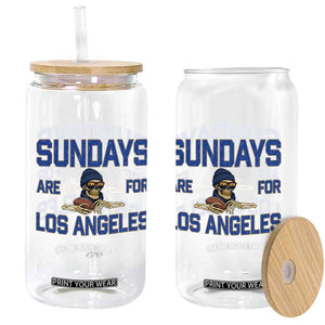 Sundays Are For Los Angeles Glass Can Skeleton Game Day Sports Fan
